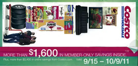 September 2011 Costco Coupon book cover