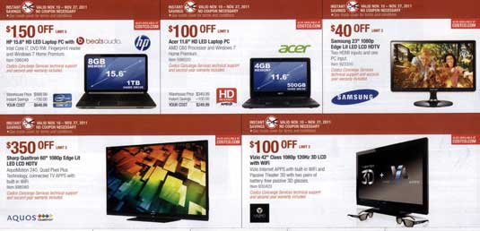 November 2011 Costco coupon book