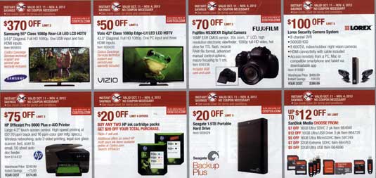 October 2012 Costco coupon book cover