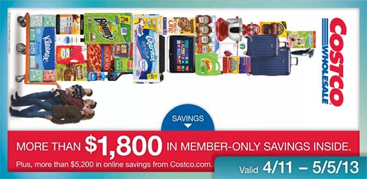 April 2013 Costco Coupon Book Cover