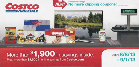 August 2013 Costco Coupon Book Cover