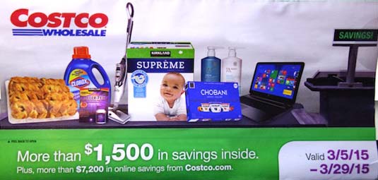 March 2015 Costco coupon book cover