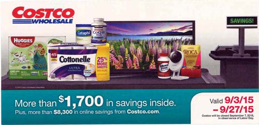 September 2015 Costco Coupon Book Cover