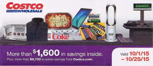 October 2015 Costco Coupon Book Cover
