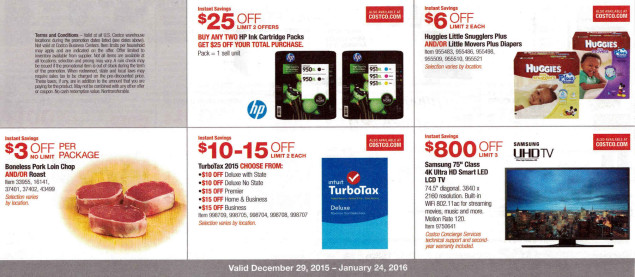 January 2016 Costco Coupon Book Page 1