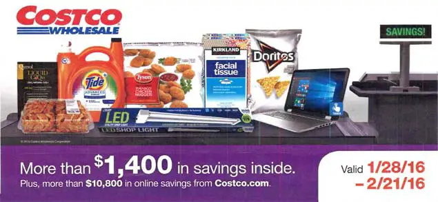 February 2016 Costco Coupon Book Cover