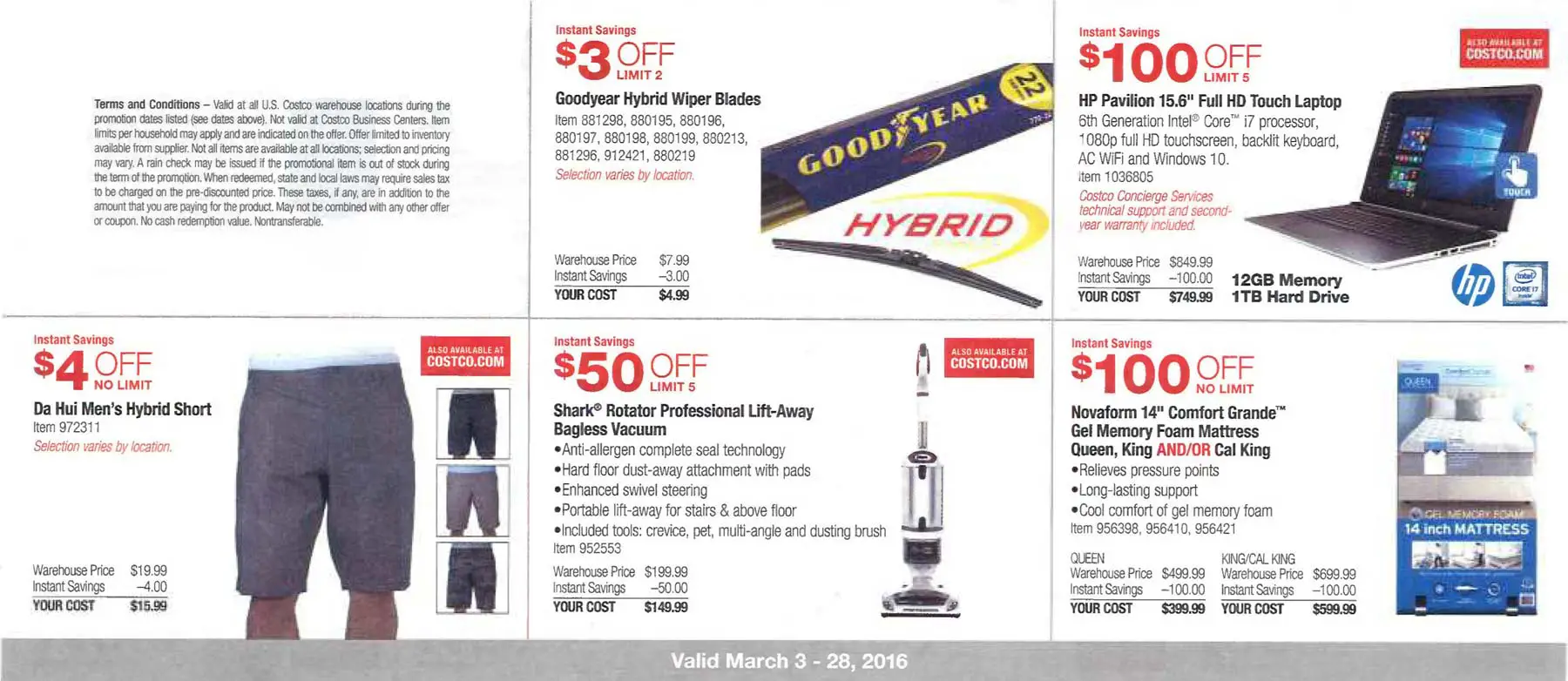 March 2016 Costco Coupon Book Page 1