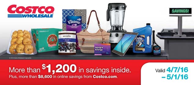 April 2016 Costco Coupon Book Cover