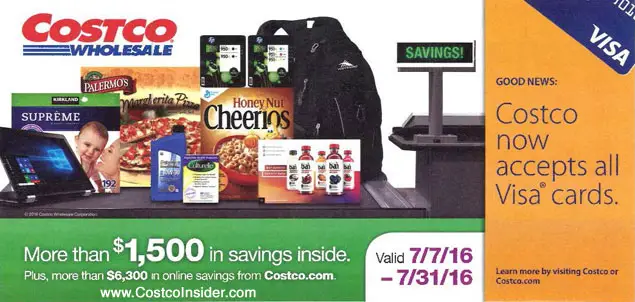 July 2016 Costco Coupon Book Cover