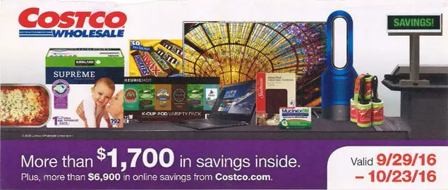 October 2016 costco coupon book cover