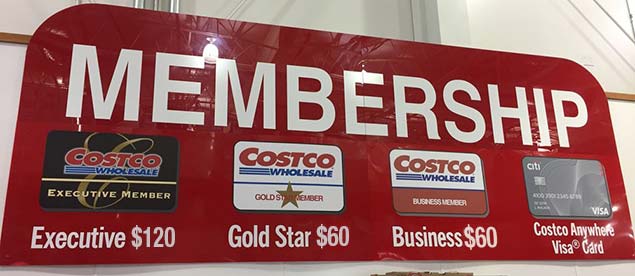 Costco Membership Sign