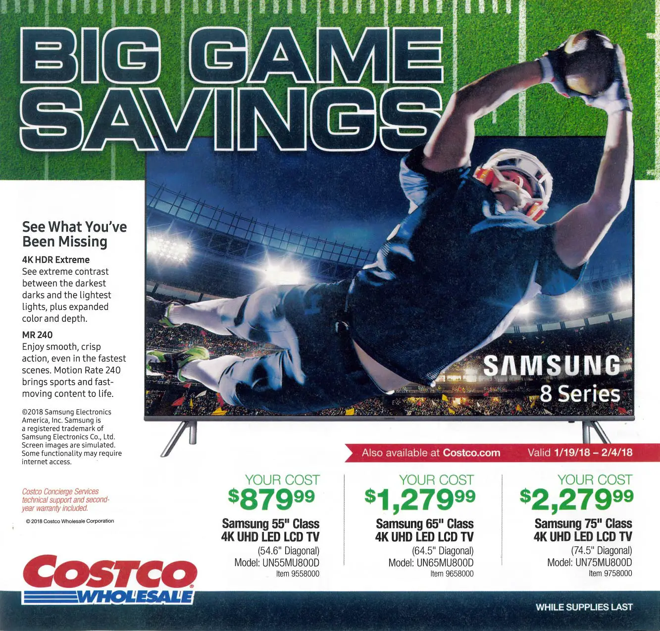 Costco Super Bowl TV Deals 2018 Page 1