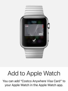 Add Costco Visa to Apple Watch
