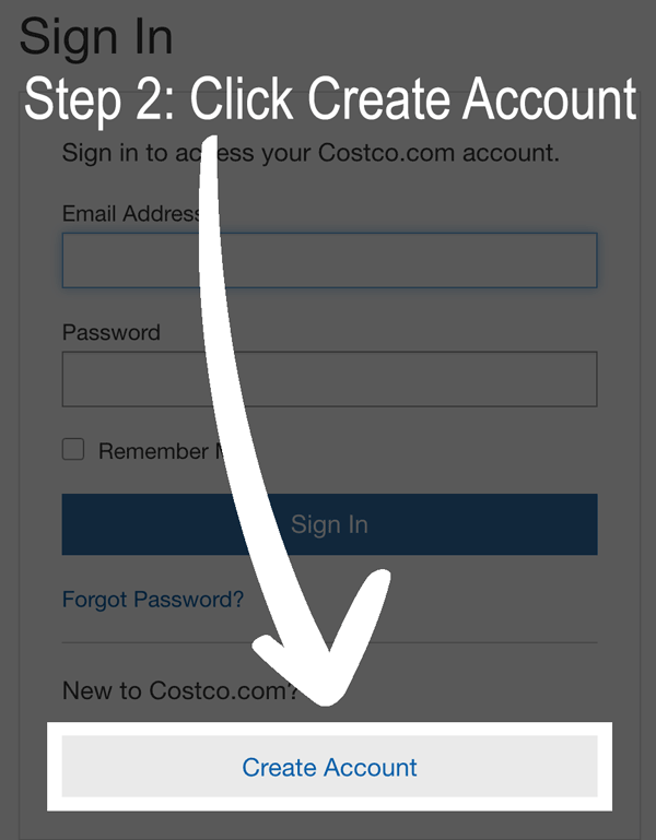 Create Account button