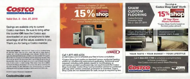 Costco October 2019 Coupon Book Page 1