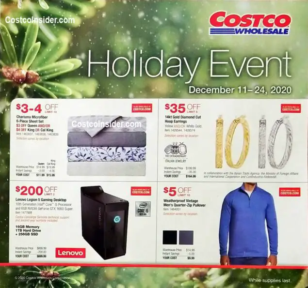 Costco Holiday Handout 2020 Coupons Page 1
