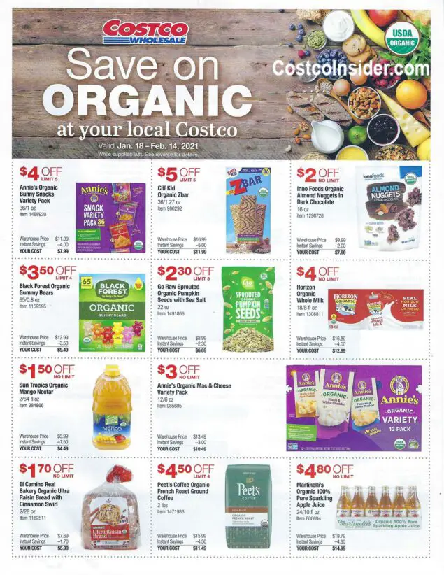 January 2021 Organic Coupons Flyer Page 1