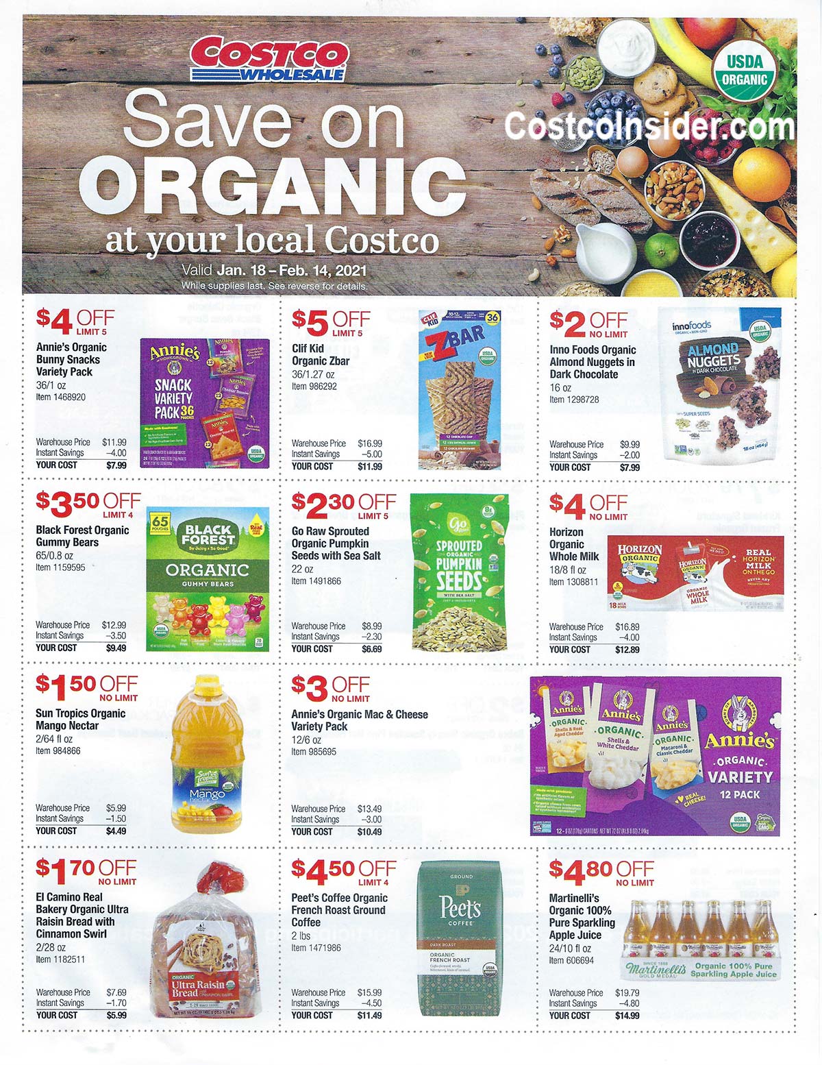 Costco Organic Foods January 2021 Coupons Costco Insider