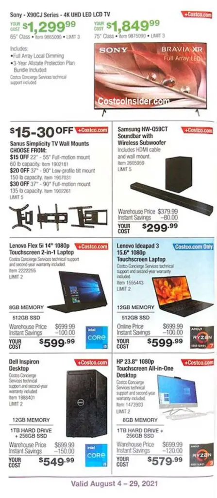 Costco August 2021 Coupon Book Page 9