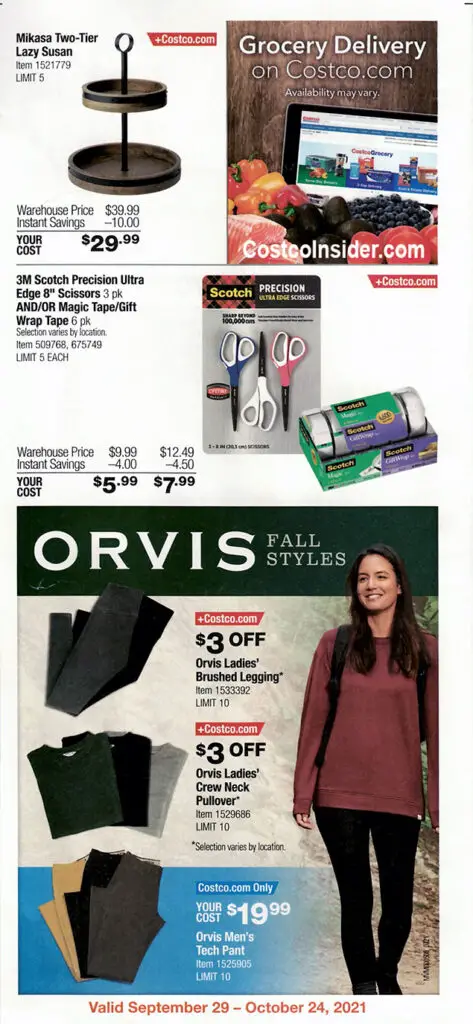 Costco October 2021 Coupon Book Page 3