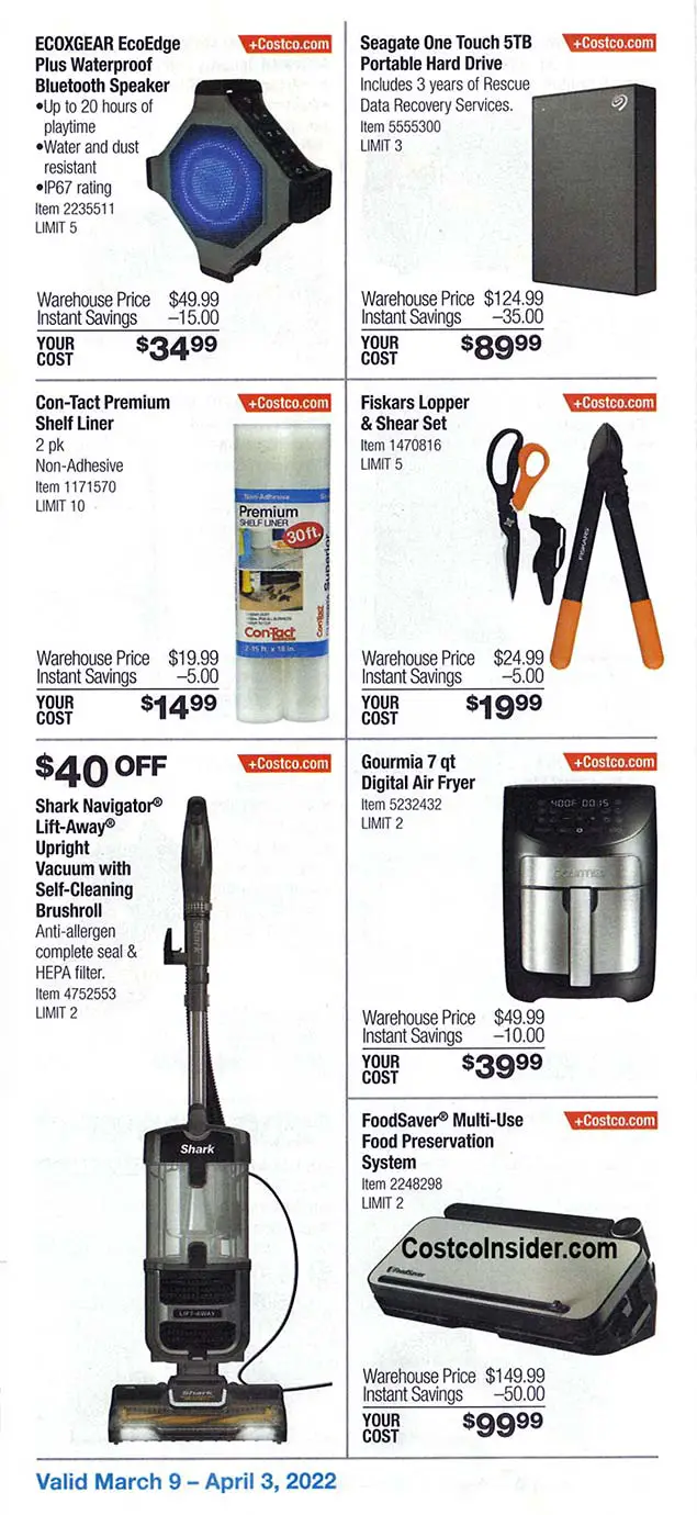 Costco March 2022 Coupon Book Page 8