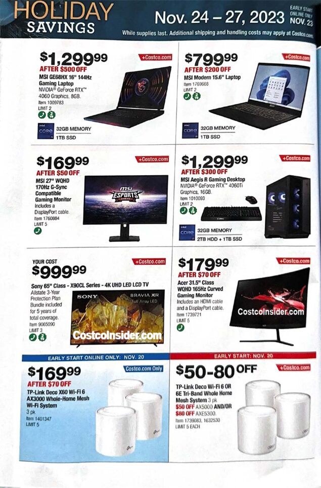 Costco Black Friday 2023 Ad Page 29