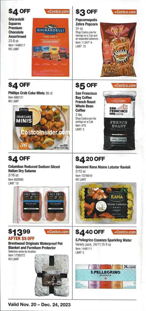 Costco December 2023 Coupon Book Page 1