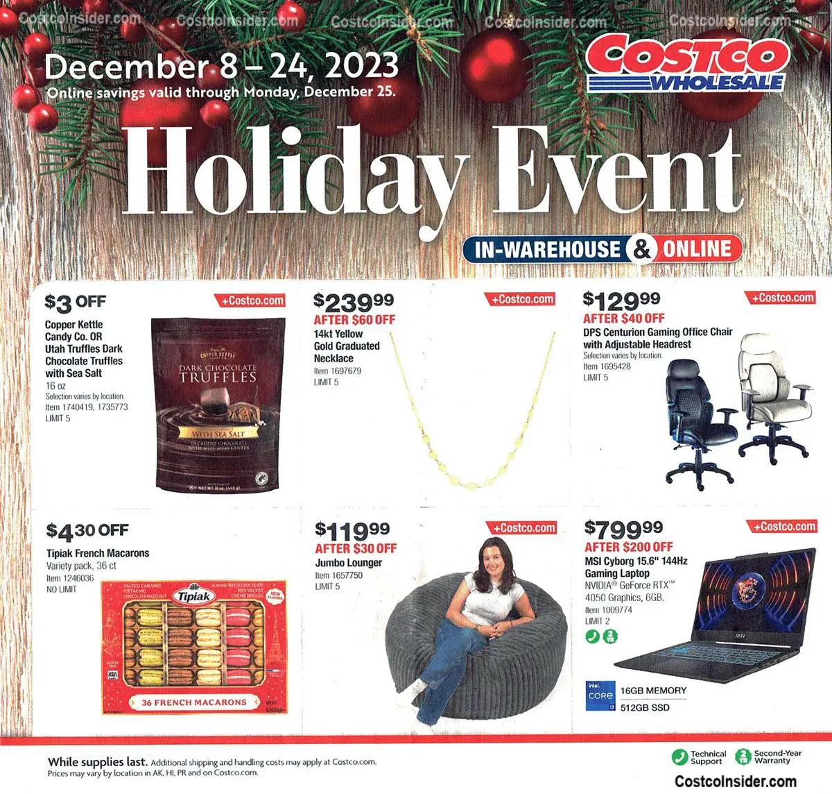 Costco December 2023 Holiday Event Coupons Page 1