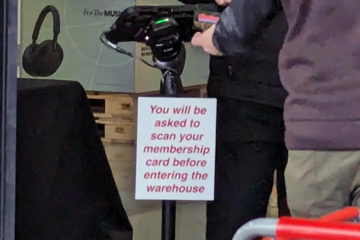 Costco Membership Card Scanner Sign