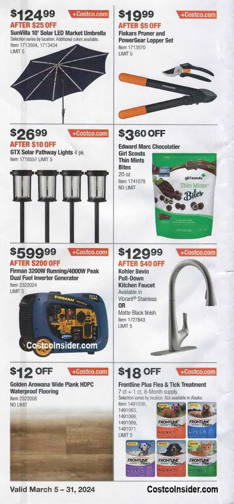 Costco March 2024 Coupon Book Page 1