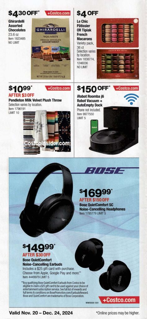 Costco December 2024 Coupon Book Page 1