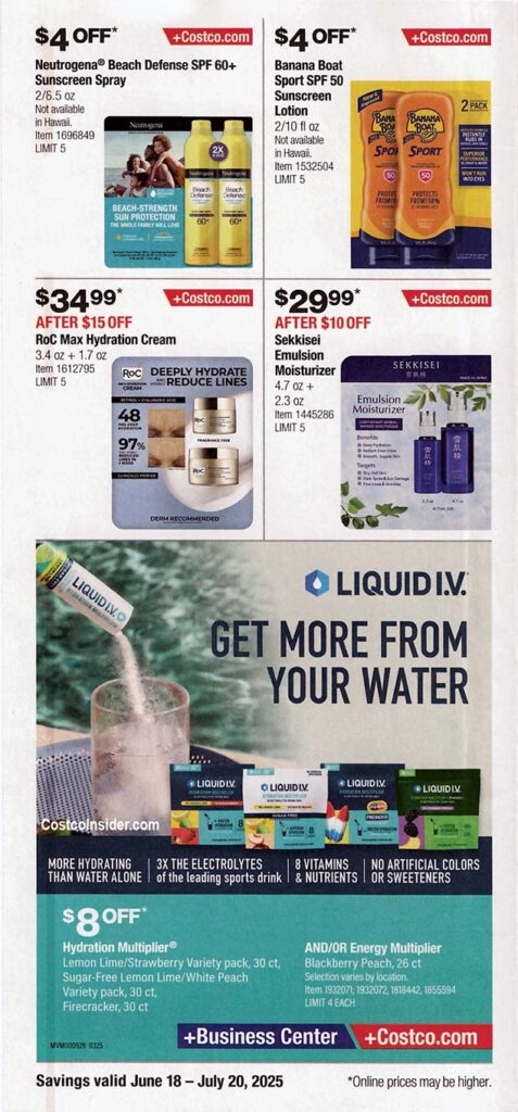 Costco July 2025 Coupon Book Page 1