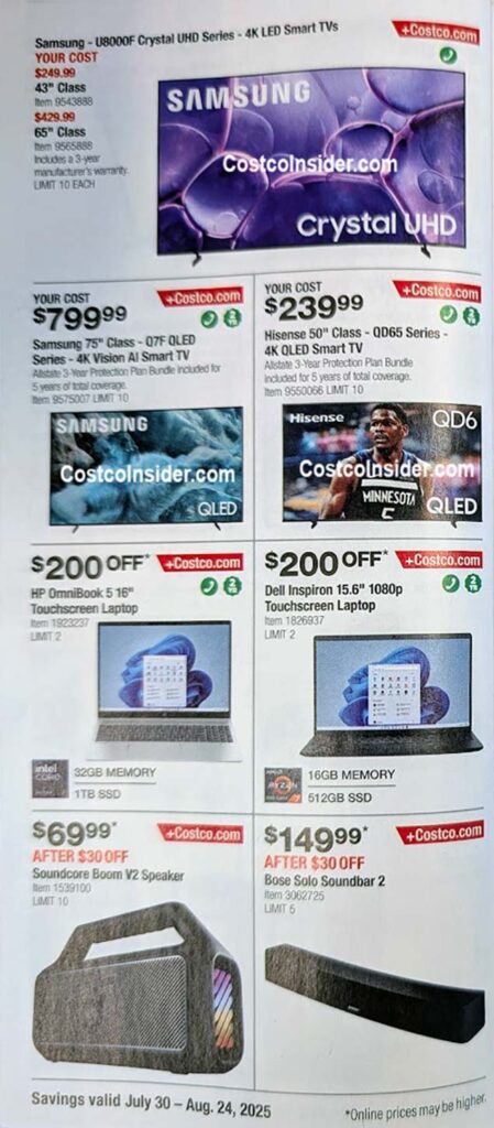 Costco August 2025 Coupon Book Page 9