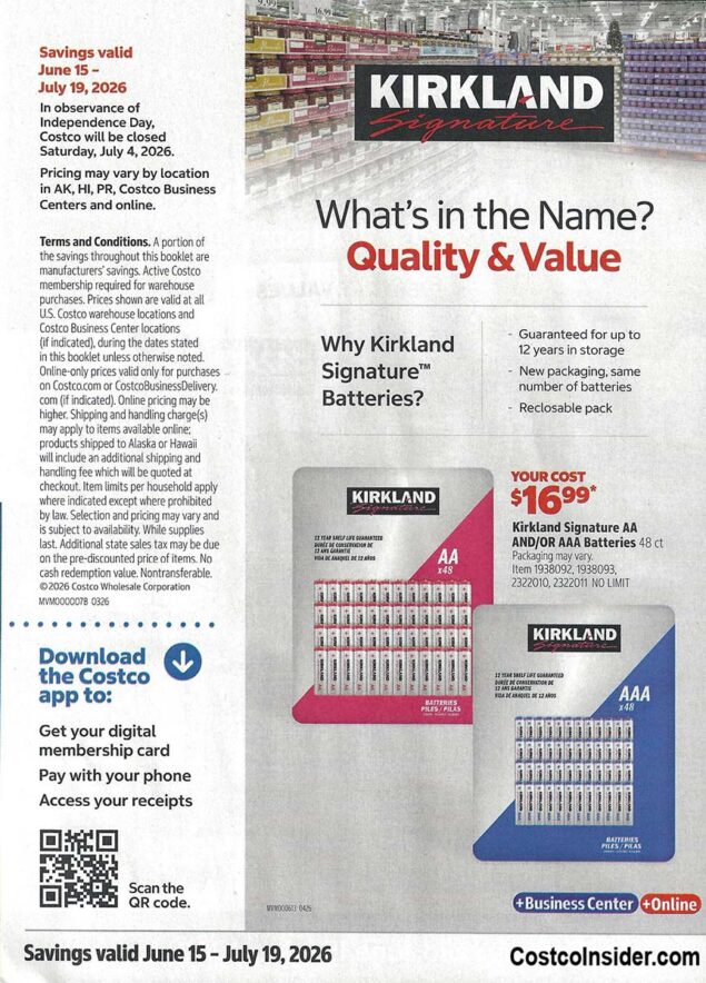 Costco June and July 2026 Coupon Book Page 1